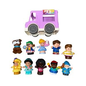 Fisher-Price Little People Lot Ice Cream Truck Disney Jasmine Cinderella Merlin